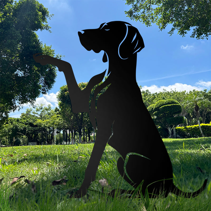 Dog High Five Metal Garden Stake