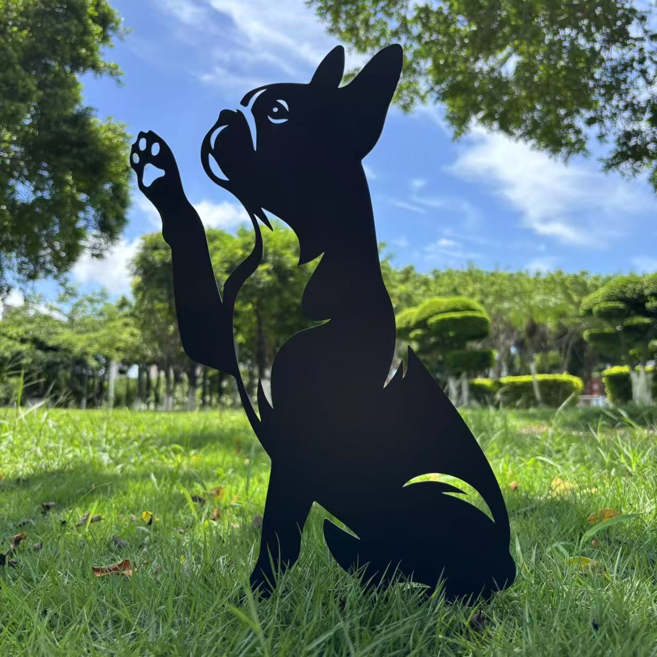 Dog High Five Metal Garden Stake