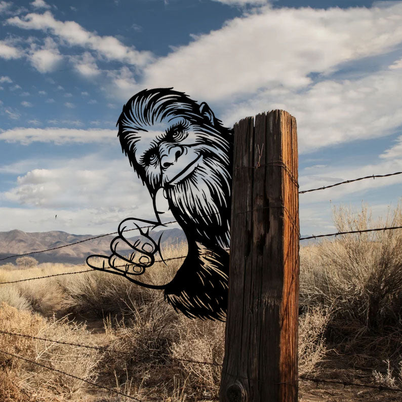 Peeping Bigfoot Metal Art