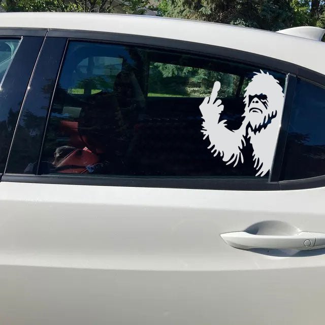 Bigfoot middle finger car sticker