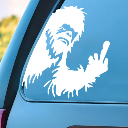 Bigfoot middle finger car sticker