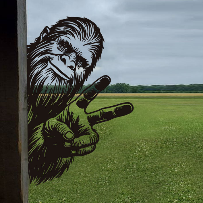 Peeping Bigfoot Metal Art