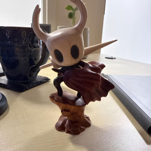 Hollow Knight Inspired Walnut Wood Sculpture