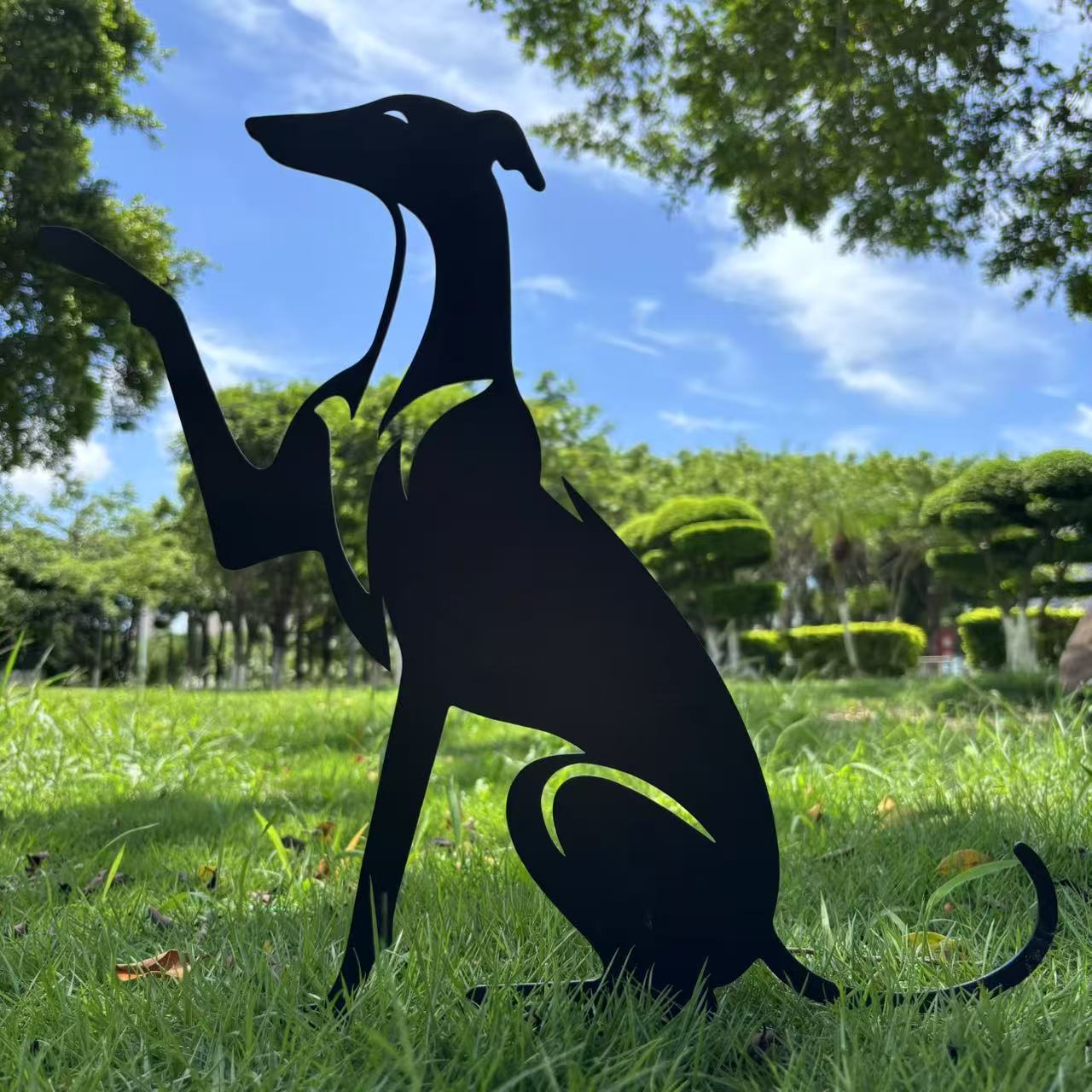 Dog High Five Metal Garden Stake