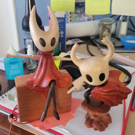Hollow Knight Inspired Walnut Wood Sculpture