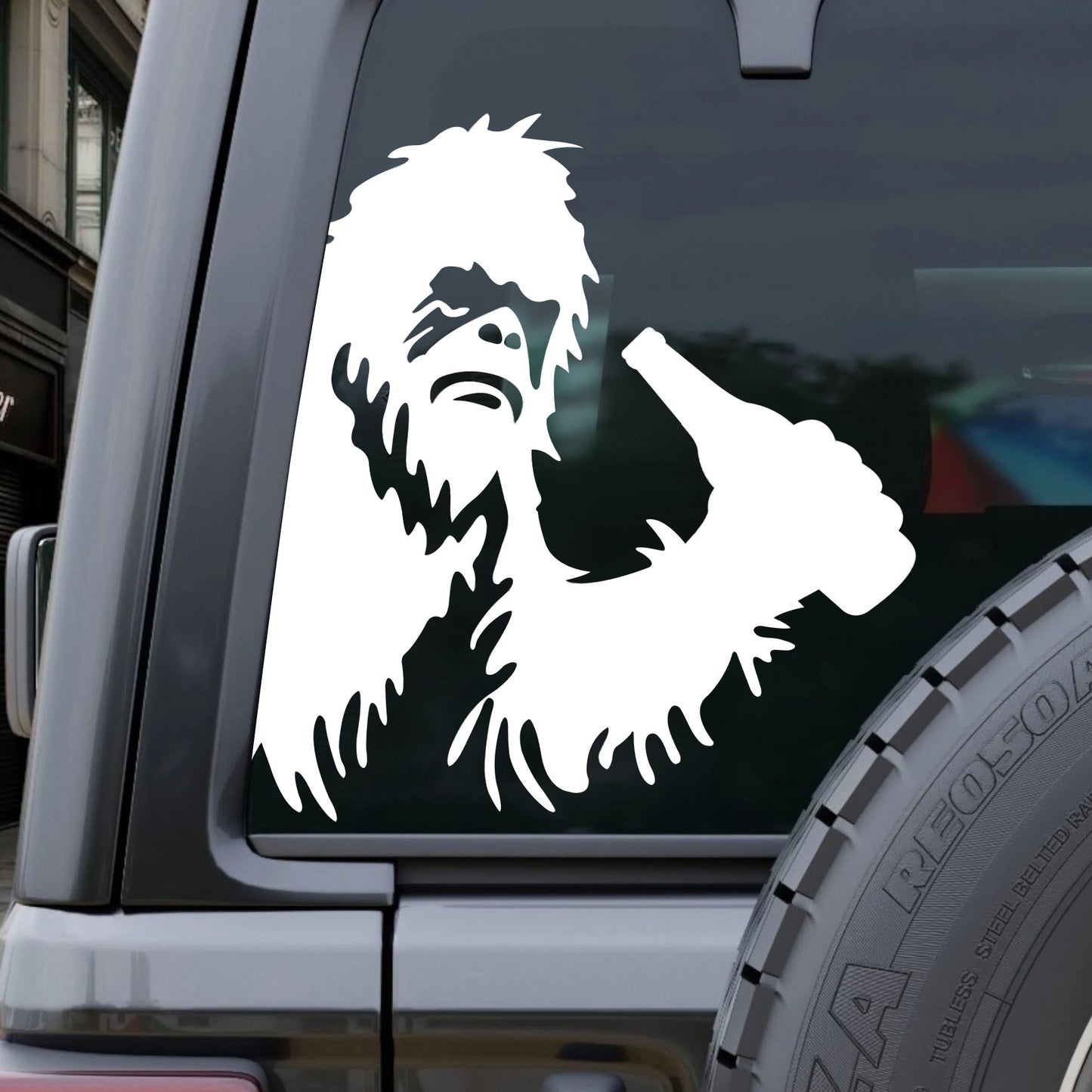 Bigfoot middle finger car sticker