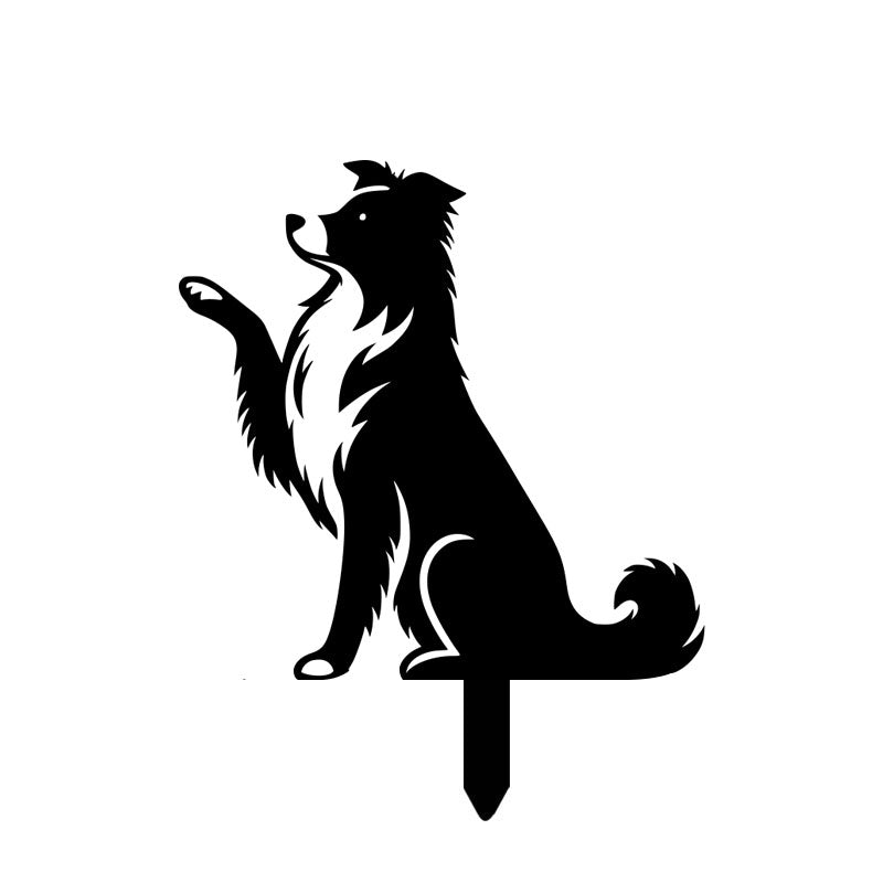 Dog High Five Metal Garden Stake