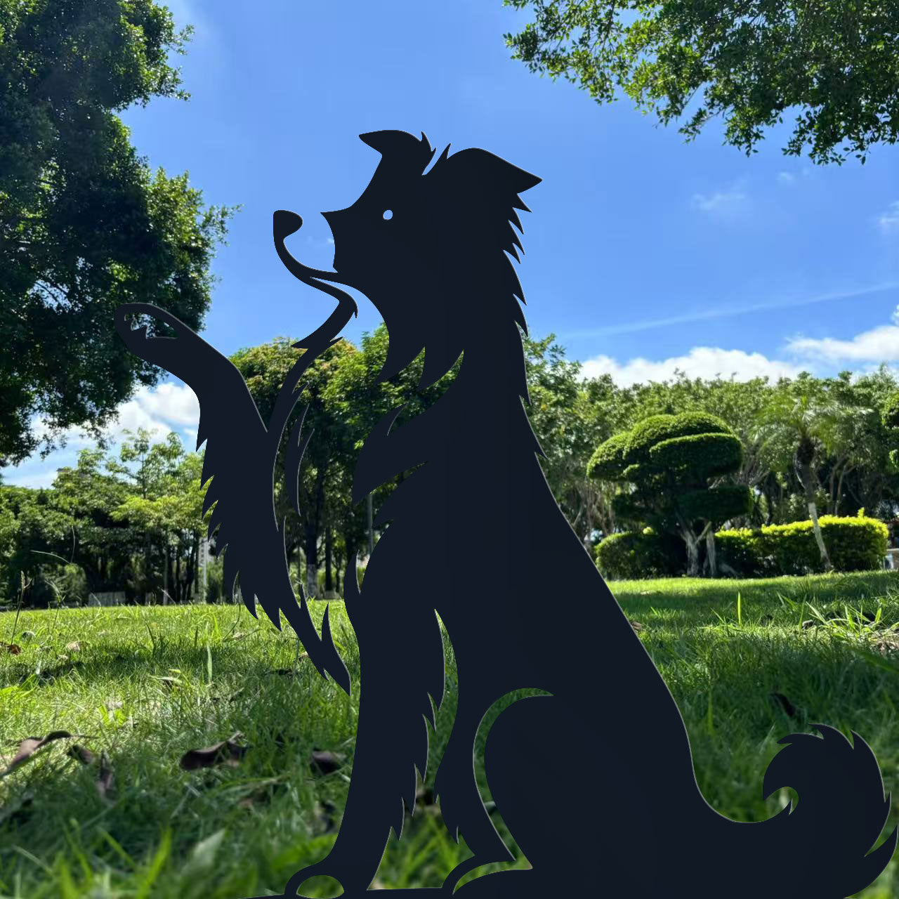 Dog High Five Metal Garden Stake