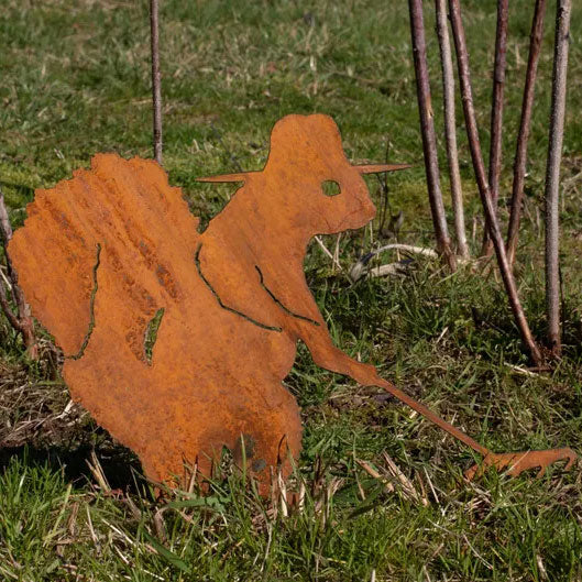 Hard-working squirrel metal art