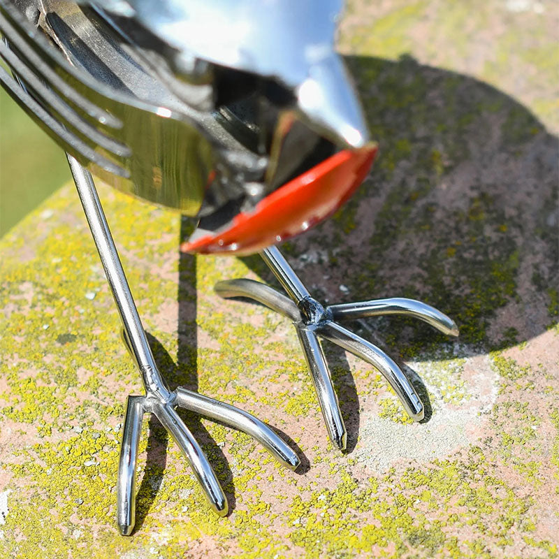 Recycled Cutlery Handcrafted Robin Ornament