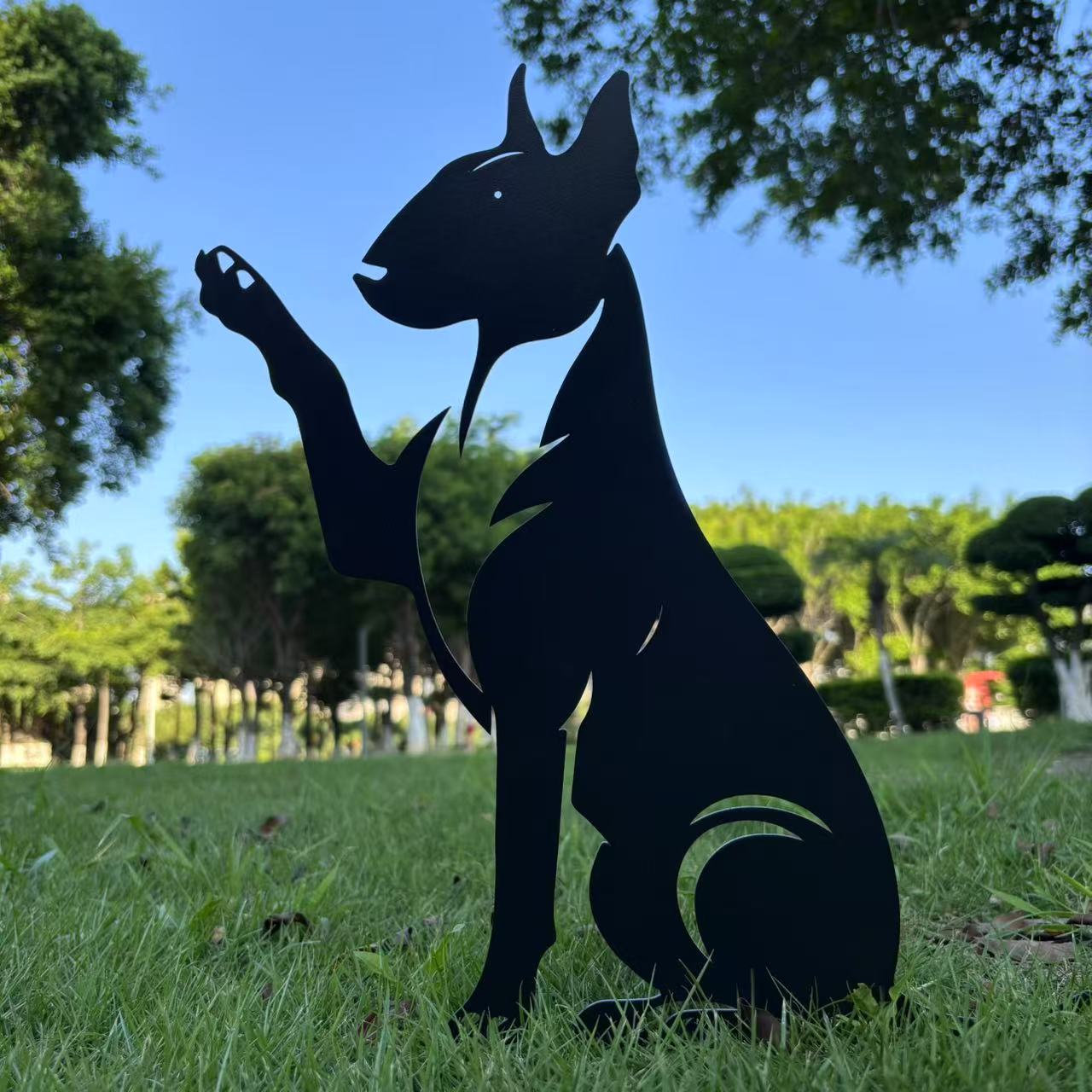 Dog High Five Metal Garden Stake