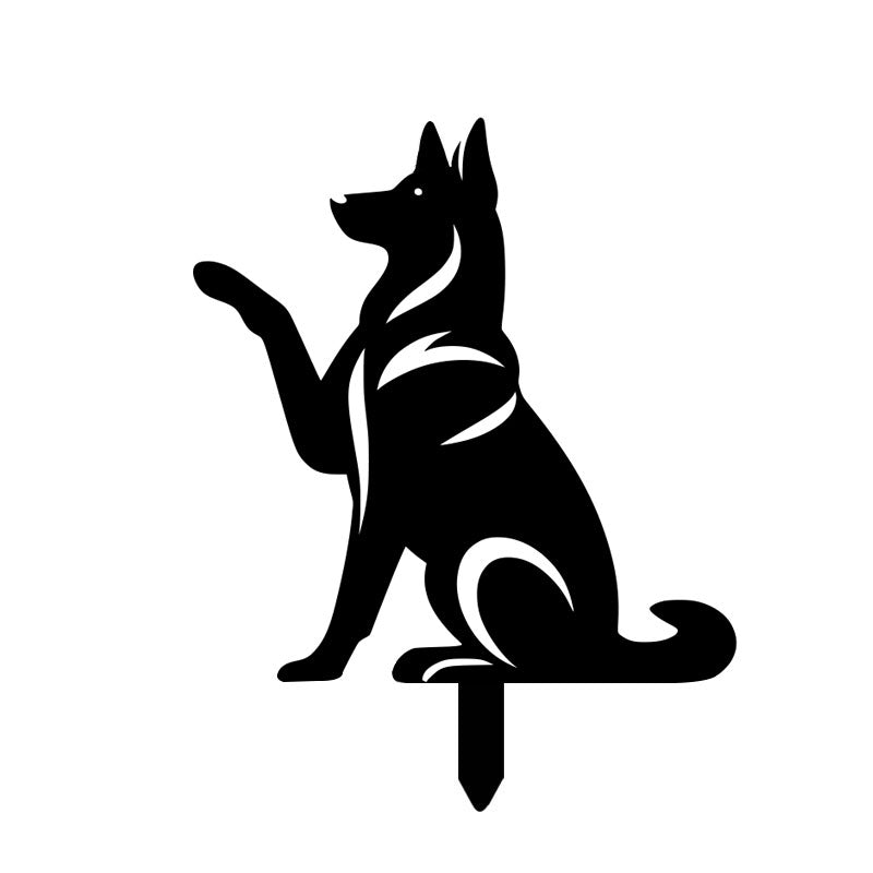 Dog High Five Metal Garden Stake