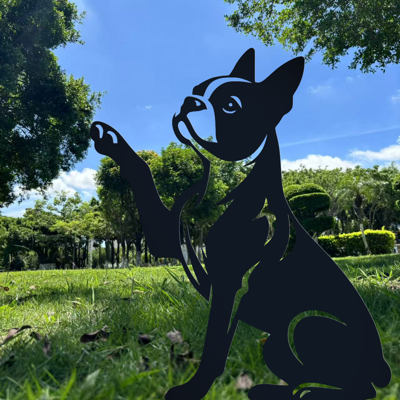 Dog High Five Metal Garden Stake