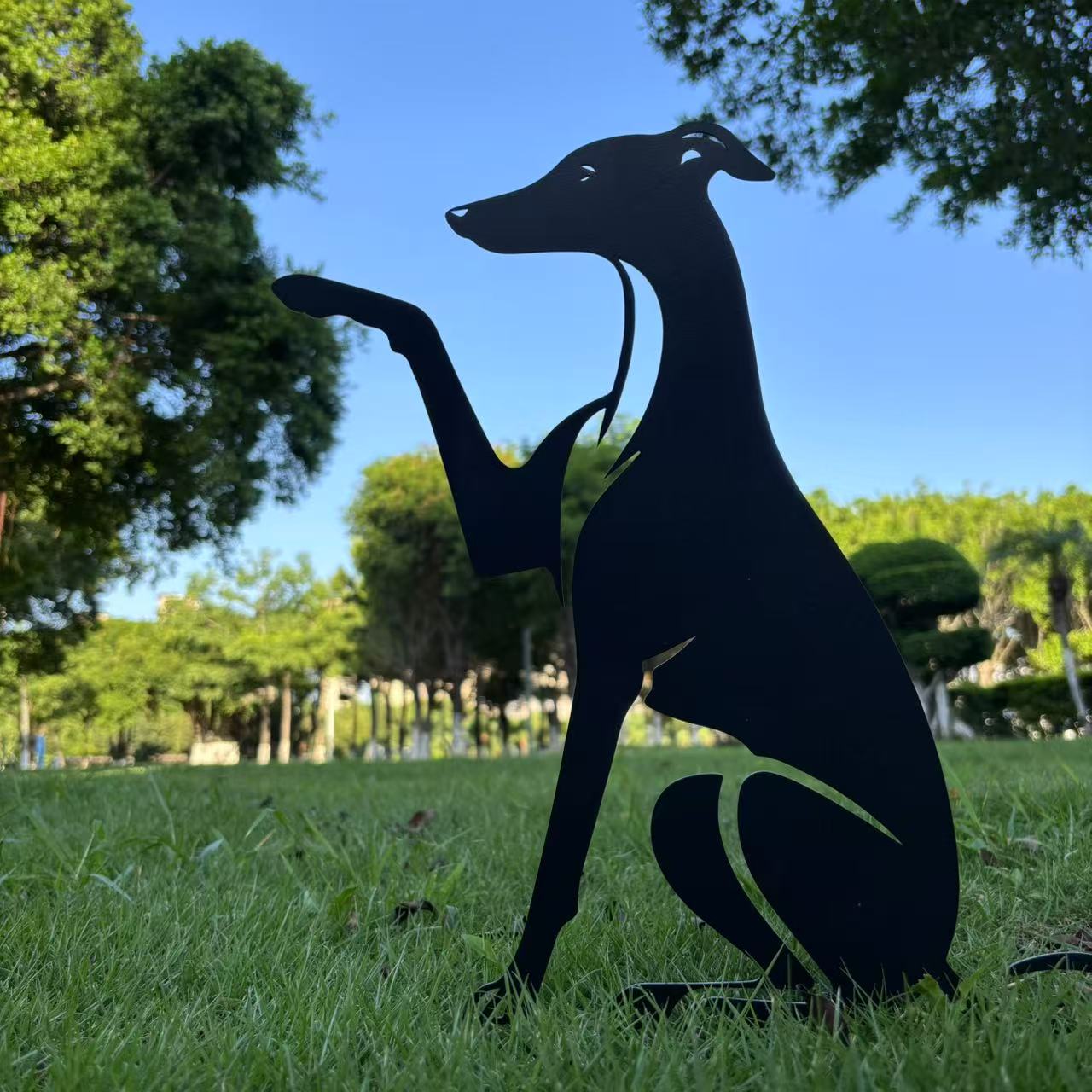 Dog High Five Metal Garden Stake