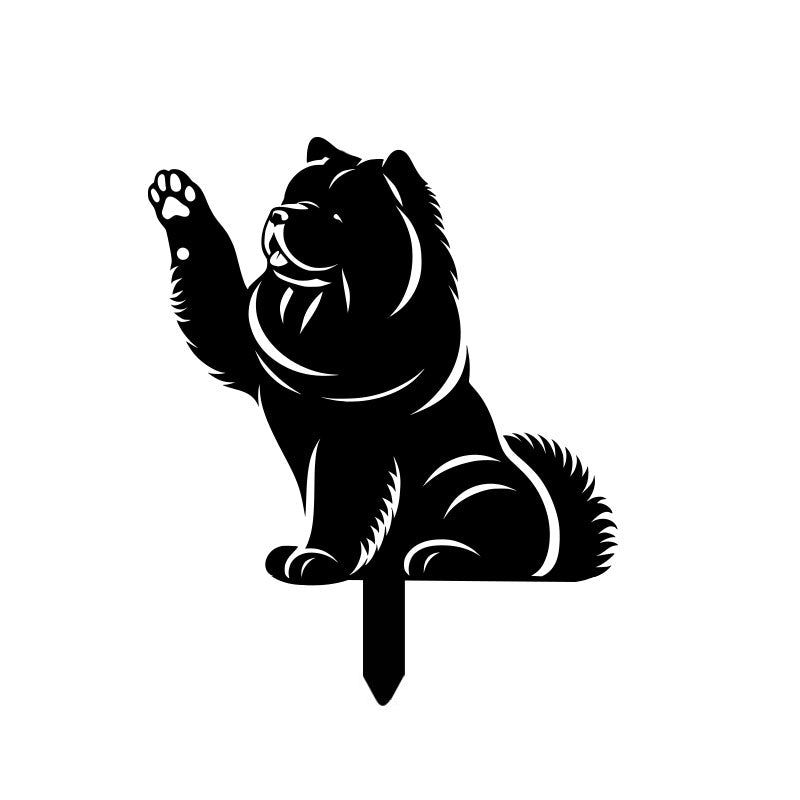 Dog High Five Metal Garden Stake