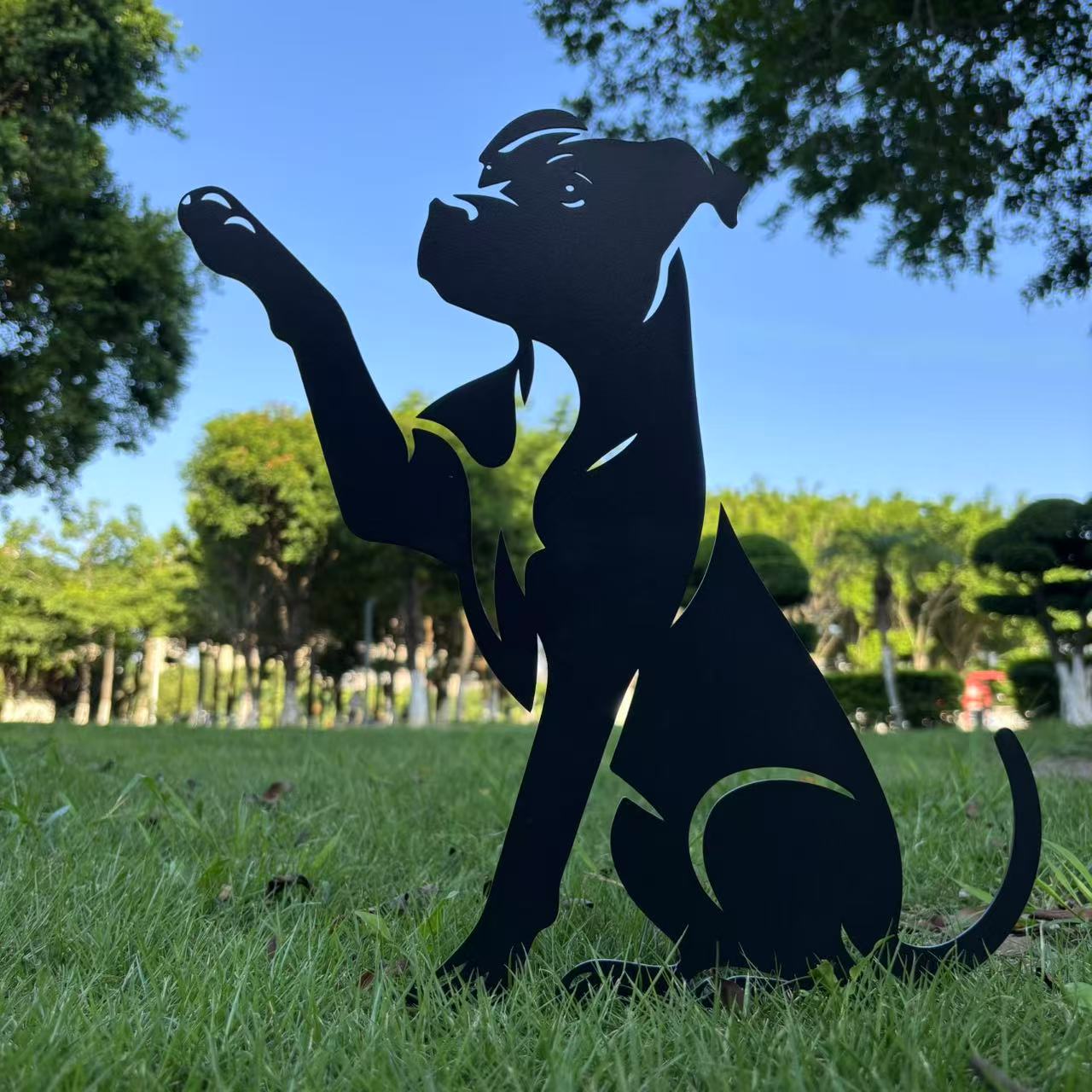Dog High Five Metal Garden Stake